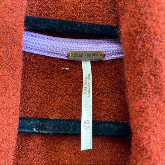 Free People Eucalyptus Wool Blend Cardigan Brick Red Heather XS OVERSIZED - Picture 8 of 16